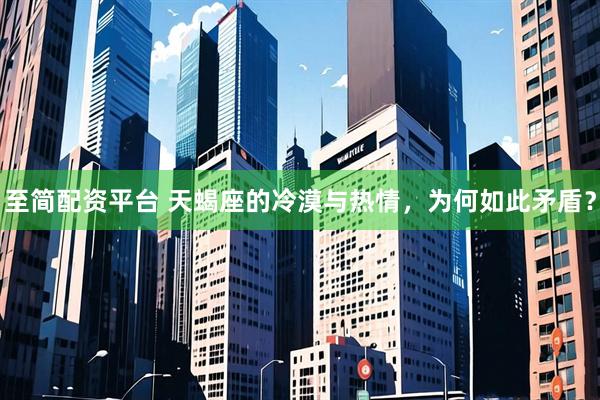 至简配资平台 天蝎座的冷漠与热情，为何如此矛盾？